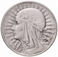 (1933) Монета Польша 1933 год 5 злотых "Ядвига"  Серебро Ag 750  VF